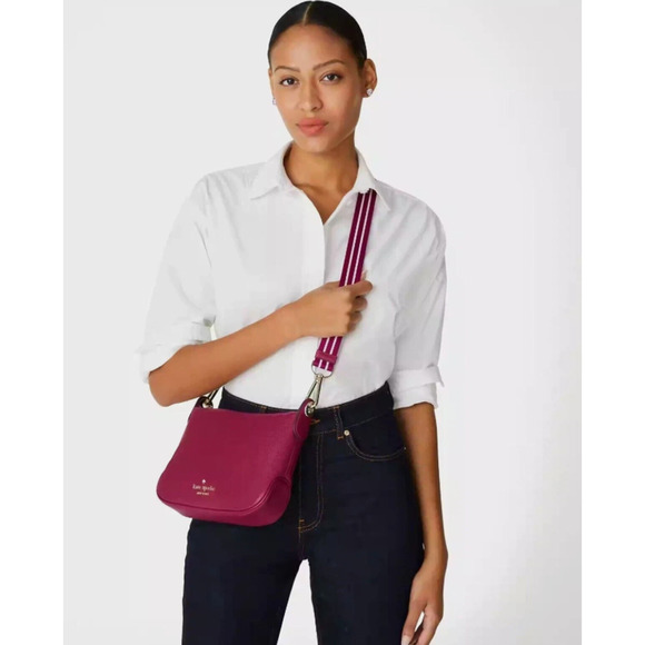 Kate Spade Rosie Crossbody Purple Leather WKR00630 Dark Raspberry NWT - Picture 3 of 3